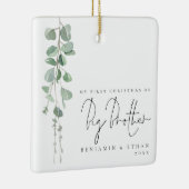 Eucalyptus Foto voor eerste kerstdag Big Brother Keramisch Ornament (Rechts)