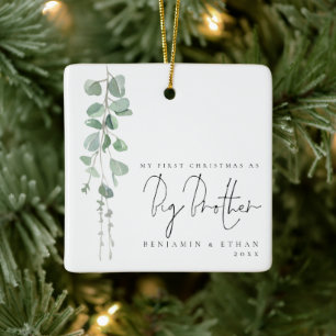 Eucalyptus Foto voor eerste kerstdag Big Brother Keramisch Ornament