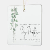 Eucalyptus Foto voor eerste kerstdag Big Brother Keramisch Ornament (Links)