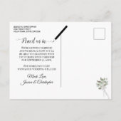 Eucalyptus & Foto Wit Bruiloft Save the Date Aankondigingskaart (Achterkant)