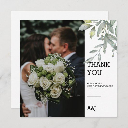 Eucalyptus Fotobruiloft - Hartelijk dank Bedankkaart (Voorkant / Achterkant)