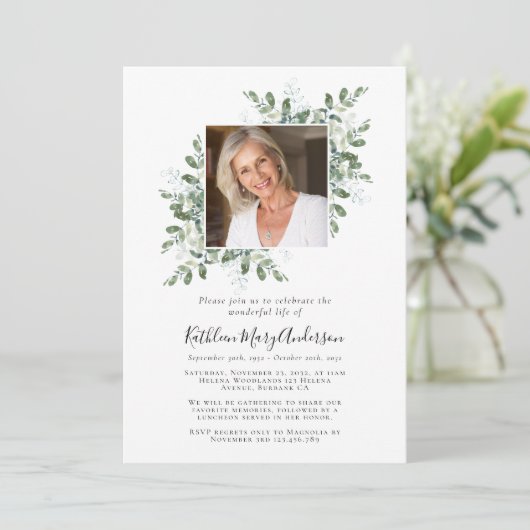 Eucalyptus Fotocering van het levensmonument Kaart (Staand voorkant)