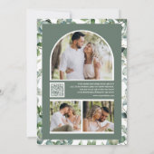 Eucalyptus Fotocollage QR-code Trouwen Save The Date (Achterkant)
