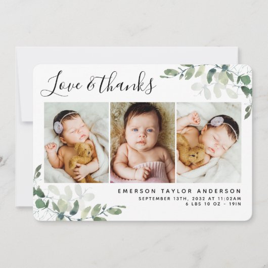 Eucalyptus Foto's en Bedankt - Aankondiging van ge (Voorkant)