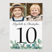 Eucalyptus Foto's Trouwtafel Nummer Teken Kaart (Voorkant)