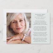 Eucalyptus Fotosympathie begrafenis Bedankkaart (Achterkant)