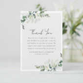 Eucalyptus Fotosympathie begrafenis Bedankkaart (Staand voorkant)