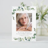 Eucalyptus Fotosympathie begrafenis Bedankkaart (Staand voorkant)