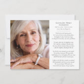 Eucalyptus Fotosympathie begrafenis Bedankkaart (Achterkant)