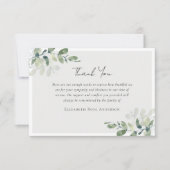 Eucalyptus Fotosympathie begrafenis Bedankkaart (Voorkant)