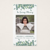 Eucalyptus Fotosympathie Memorial Prayer Kaart (Voorkant)