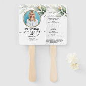 Eucalyptus Funeral Celebration of Life Hand Fan Handwaaier (Voorkant en achterkant)