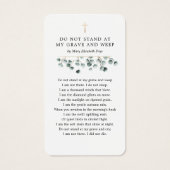 Eucalyptus Funeral in de Kaart Geheugengedicht (Achterkant)