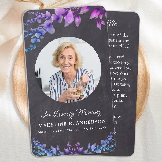 Eucalyptus Funeral Memorial Prayer Kaart Botanical Contactkaartje