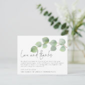 Eucalyptus Funeral Sympathy Love and Bedankt Kaart (Staand voorkant)