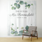 Eucalyptus Future Mrs Photo Booth Backdrop Wandkleed (In situ)
