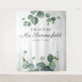 Eucalyptus Future Mrs Photo Booth Backdrop Wandkleed (Voorkant)