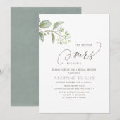 Eucalyptus Future Mrs White Vrijgezellenfeest Kaart (Voorkant / Achterkant)