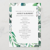 Eucalyptus Garden Botanical Wedding Ceremony Programmakaart (Voorkant)