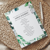 Eucalyptus Garden Botanical Wedding Ceremony Programmakaart