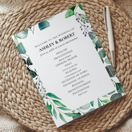 Eucalyptus Garden Botanical Wedding Ceremony Programmakaart