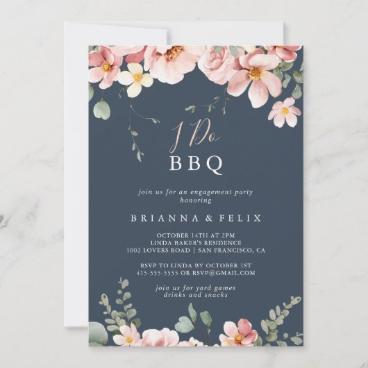 Eucalyptus Garden Floral I Do BBQ Verlovingsfeest Kaart (Voorkant)