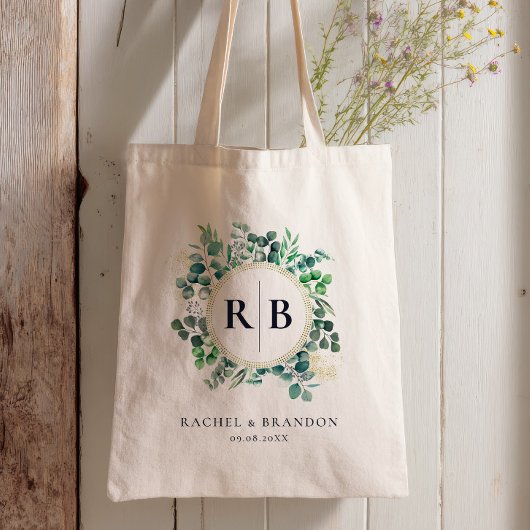 Eucalyptus Garden Greenery Wedding Welcome  Tote Bag