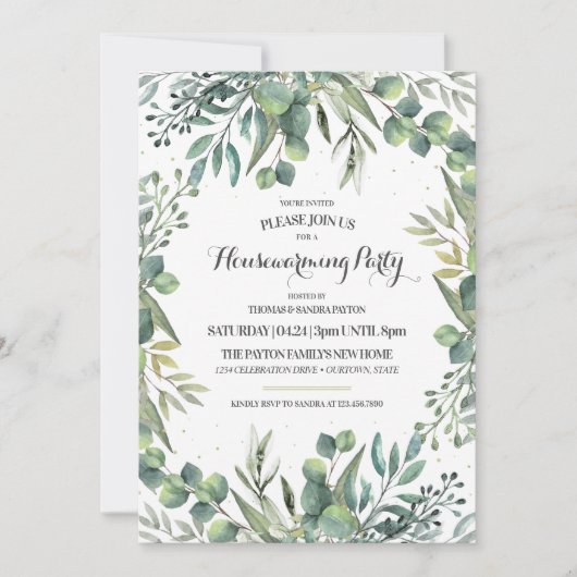 Eucalyptus Garden Housewarming Party Kaart (Voorkant)
