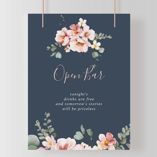 Eucalyptus Garden Roos Bloemen Huwelijk Open Bar Poster