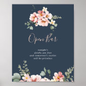 Eucalyptus Garden Roos Bloemen Huwelijk Open Bar Poster (Voorkant)