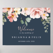 Eucalyptus Garden Roos Bloemen Huwelijk Welkom Tek Poster (Voorkant)