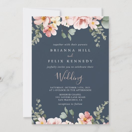 Eucalyptus Garden Roos Bloemen Voor & Achterkant H Kaart (Voorkant)