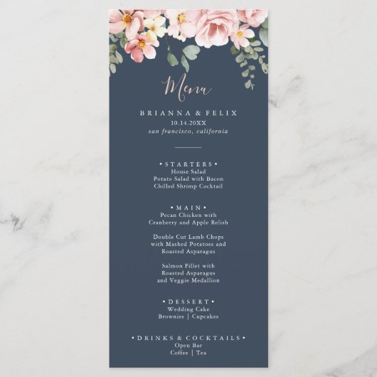 Eucalyptus Garden Roos Bloemendiner Menu (Voorkant)
