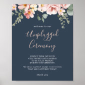 Eucalyptus Garden Roos Floral Unplugged Ceremony Poster (Voorkant)