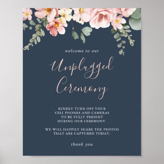 Eucalyptus Garden Roos Floral Unplugged Ceremony Poster (Voorkant)