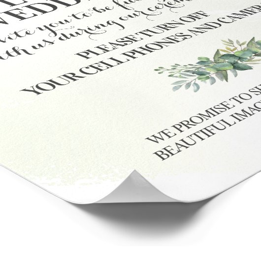 Eucalyptus Garden Unplugged Weddenbord Poster (Hoek)