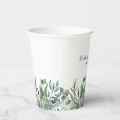 Eucalyptus Garden Wedding Papieren Bekers (Rechts)