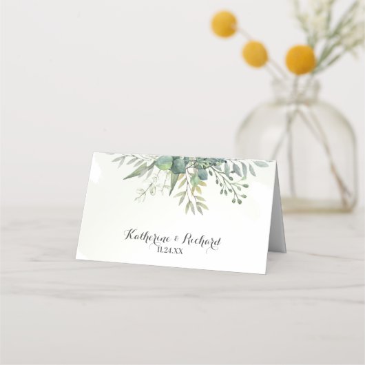 Eucalyptus Garden Wedding Plaatskaartje (Achterkant)