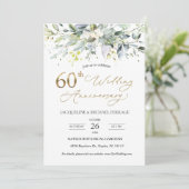 Eucalyptus gebladerte 60e bruiloft Jubileum Kaart (Staand voorkant)