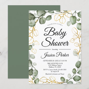 Eucalyptus gebladerte Baby shower Kaart