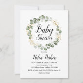 Eucalyptus gebladerte Baby shower Kaart (Voorkant)