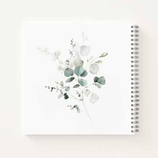 Eucalyptus gebladerte Baby shower spiraal Notitieb Notitieboek (Achterkant)