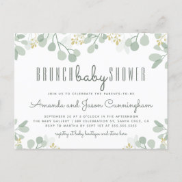 Eucalyptus gebladerte botanische brunch Baby showe Uitnodiging Briefkaart