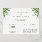 Eucalyptus Gebladerte Geen Franje Alleen Liefde Tr Folie Uitnodiging (Achterkant)