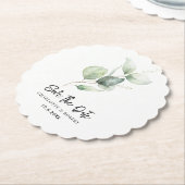 Eucalyptus gebladerte minimalist Bewaar de datum Kartonnen Onderzetters (Gekanteld)