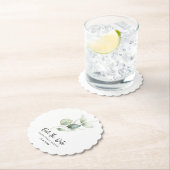 Eucalyptus gebladerte minimalist Bewaar de datum Kartonnen Onderzetters (Insitu)