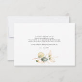 Eucalyptus gebladerte script bruiloft bedankkaart (Achterkant)