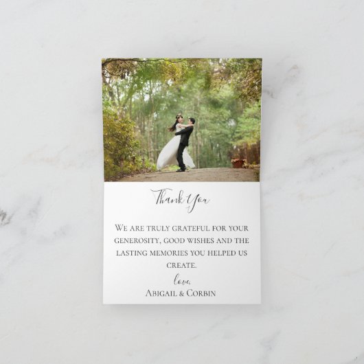 Eucalyptus gebladerte trouwfoto Dank u Bedankkaart (Binnen)