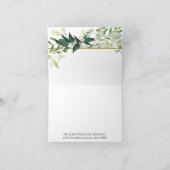 Eucalyptus gebladerte Waterverf groen wit bruiloft Bedankkaart (Binnen)