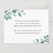 Eucalyptus geboorte aankondiging kaart met foto (Achterkant)